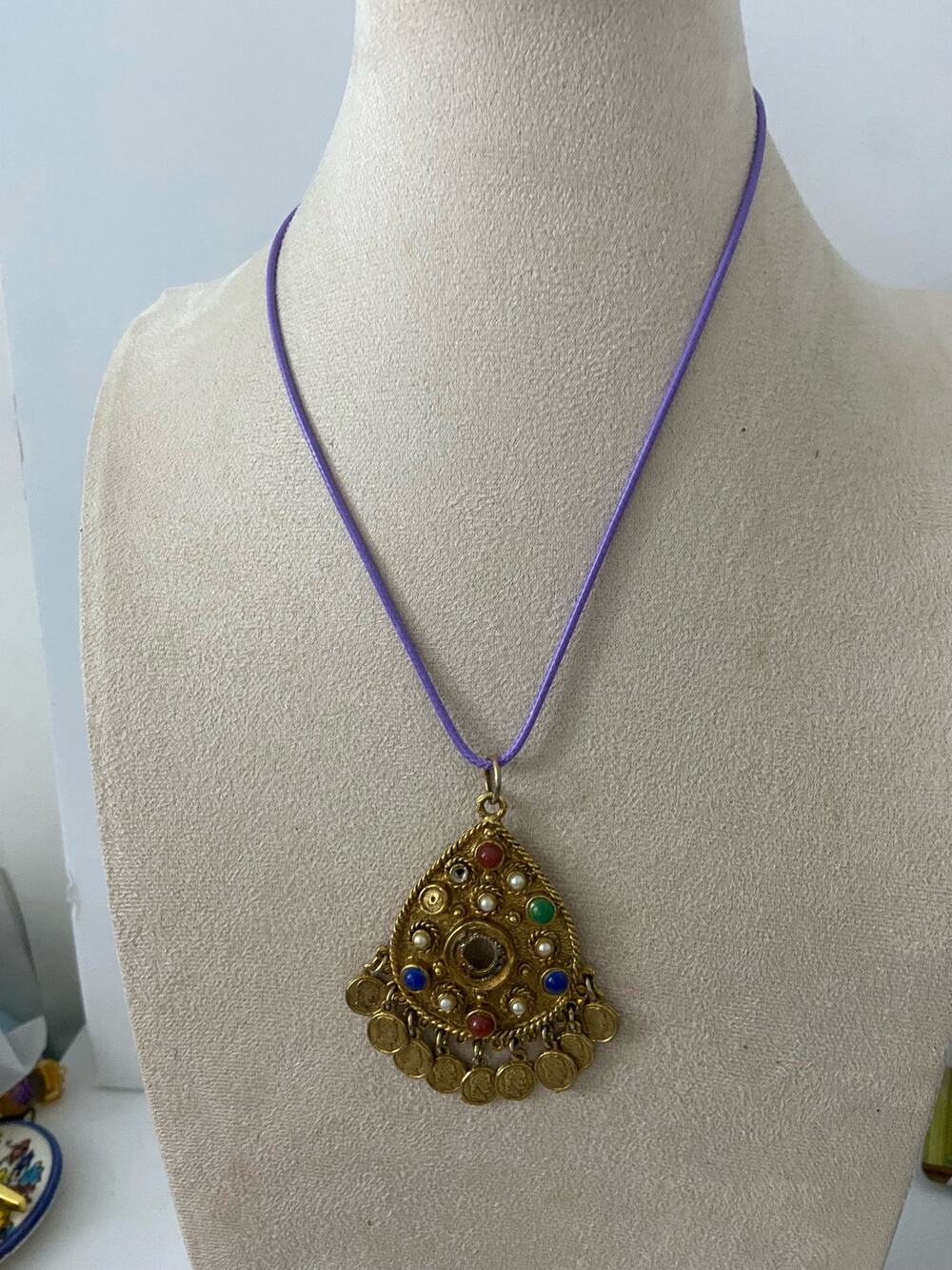 Vintage tribal pendant necklace